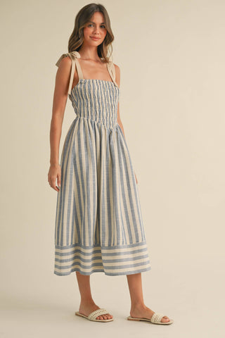 Striped Chevron Midi Dress
