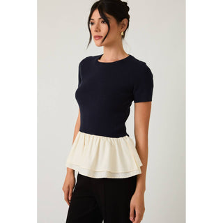 Peplum Two Tone Top