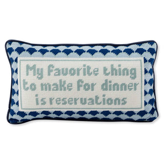 Reservations Needlepoint Pillow