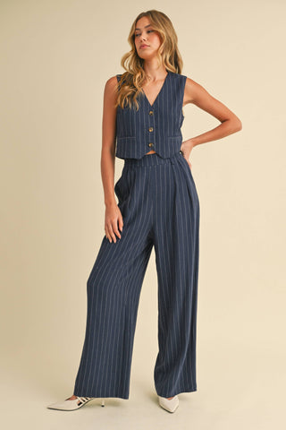 Pin Striped Vest Trousers Set