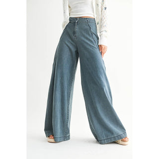 Wide Leg Denim Trousers