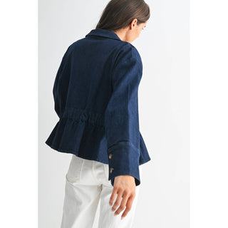 Peplum Denim Tie Jacket