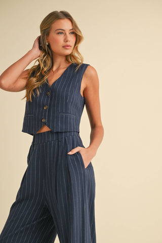 Pin Striped Vest Trousers Set