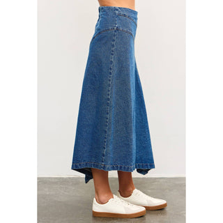 Seam Detail Denim Skirt