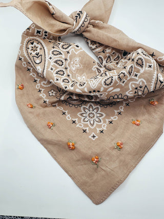 Mini Bouquet Embroidered Bandana