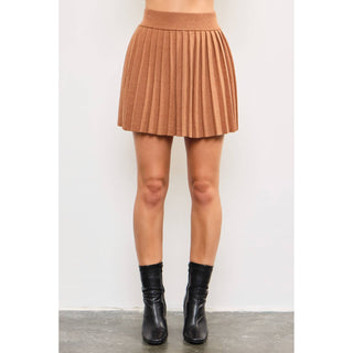 Pleated Knit Skirt