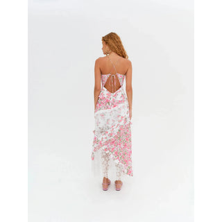 for love and lemons Rosalyn maxi dress cami dress with lace paneling and soft floral detailing