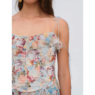 floral ruffle corset dress for love and lemons