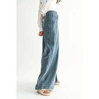 Wide Leg Denim Trousers