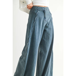 Wide Leg Denim Trousers