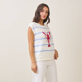 Striped Lobster Sleeveless Sweater