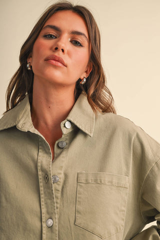 cotton button down skirt set