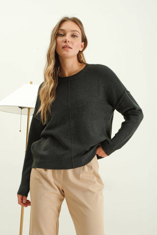 Solid Front Seam Sweater