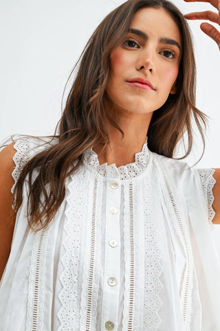 Broderie Anglaise Cotton Blouse
