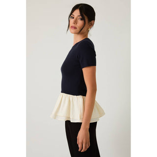 Peplum Two Tone Top