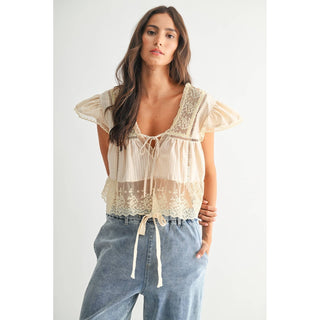 Lace Trim Blouse