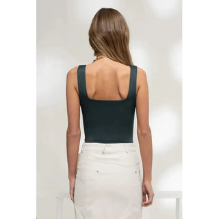 double layered square neck crop tank 