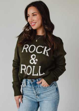 Olive Rock & Roll Sweater