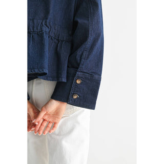 Peplum Denim Tie Jacket