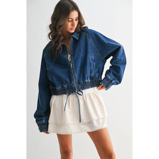 Denim Drawstring Jacket