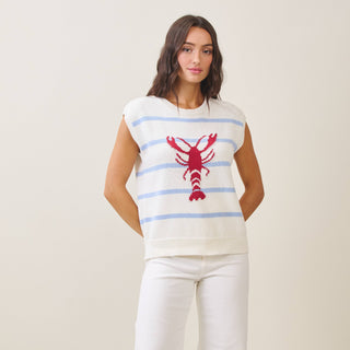 Striped Lobster Sleeveless Sweater