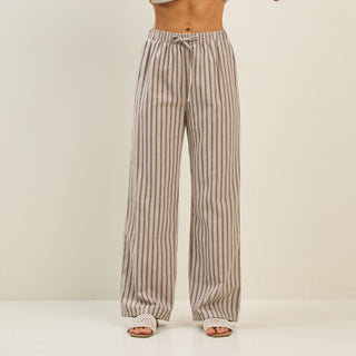 Brown Stripe Vest and Pants Set