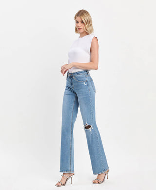 High Rise Slim Wide Jeans