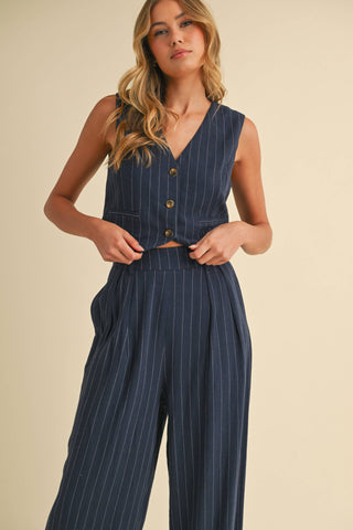 Pin Striped Vest Trousers Set
