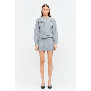 Maude Heather Gray Knit Skirt