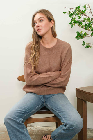 Solid Front Seam Sweater