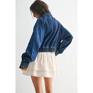 Denim Drawstring Jacket