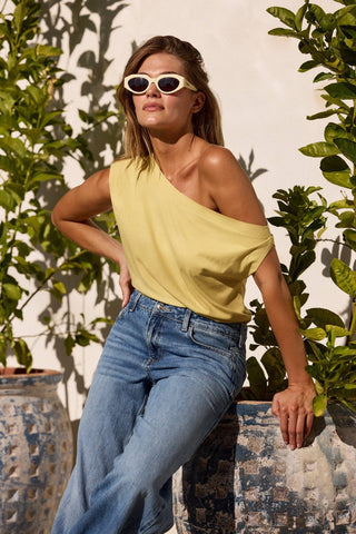 Drop Shoulder Top - Yellow