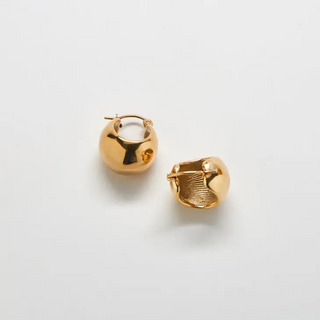 thick mini hoop hypoallergenic gold filled earrings