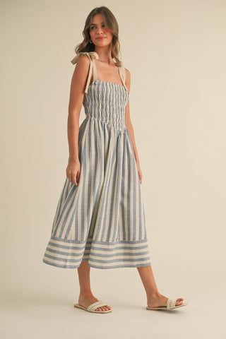 Striped Chevron Midi Dress