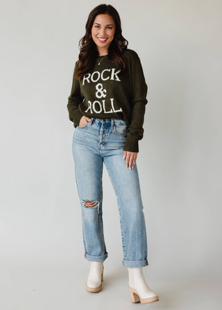 Olive Rock & Roll Sweater