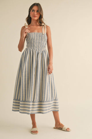 Striped Chevron Midi Dress