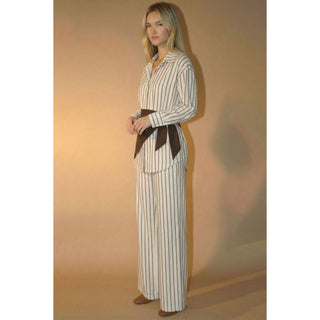 Striped Top Pants and Scarf Set