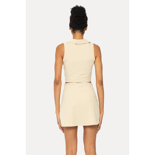 Side Stripe Cropped Tennis Polo Top