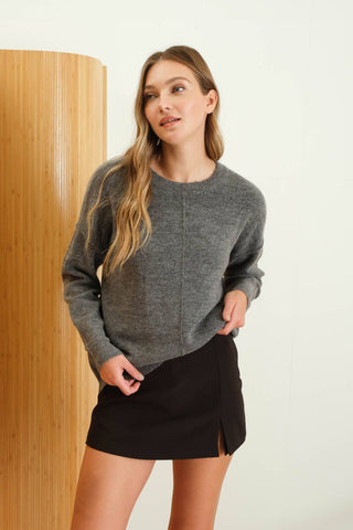 Solid Front Seam Sweater