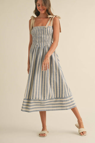 Striped Chevron Midi Dress