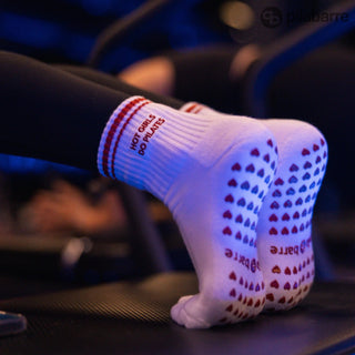 Hot Girls Do PILATES Socks - WHITE/RED