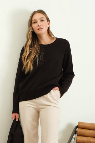 Solid Front Seam Sweater