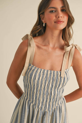 Striped Chevron Midi Dress