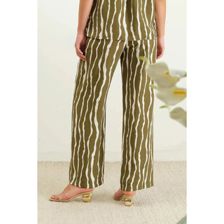 Zebra stripe lightweight drawstring pants