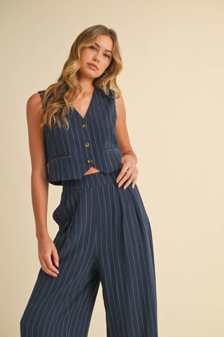 Pin Striped Vest Trousers Set