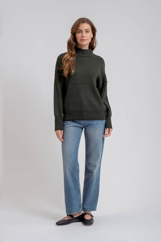 Mock Neck Ribbed Sweater