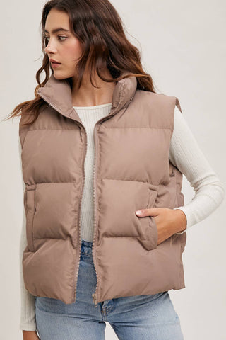 Zip Front Puffer Vest