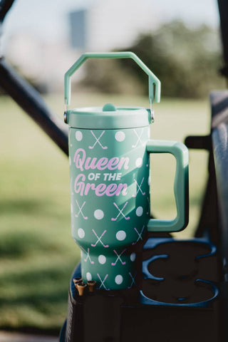 Queen of the Green Golf Tumbler with Handle