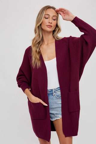 Batwing Sleeve Open Cardigan