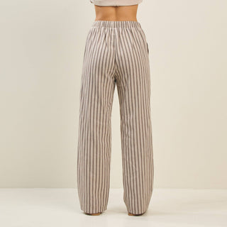 Brown Stripe Vest and Pants Set
